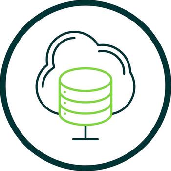 Cloud Server Line Circle Icon vector