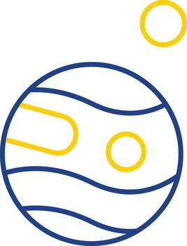 Mars With Satellite Line Two Color Icon vector