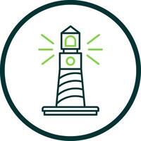 Lighthouse Line Circle Icon vector