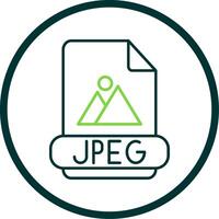Jpeg Line Circle Icon vector