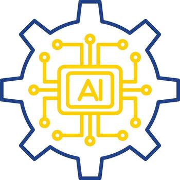Artificial Intelligence Line Two Color Icon vector