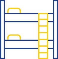 Bunk Bed Line Two Color Icon vector