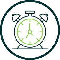 Alarm Clock Line Circle Icon vector