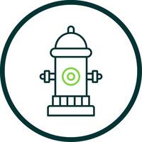Fire Hydrant Line Circle Icon vector