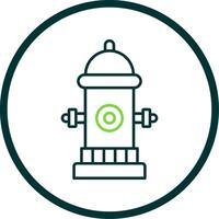 Fire Hydrant Line Circle Icon vector