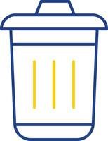 Dustbin Line Two Color Icon vector