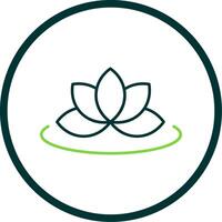 Lotus Line Circle Icon vector