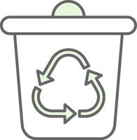 Recycle Bin Fillay Icon vector