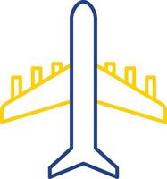 Plane Line Two Color Icon vector