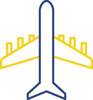 Plane Line Two Color Icon vector