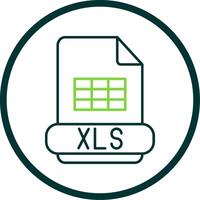 xls línea circulo icono vector