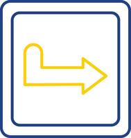 Turn Right Line Two Color Icon vector