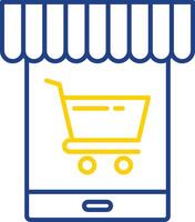 Online Store Line Two Color Icon vector