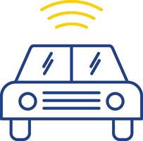 Autonomous Car Line Two Color Icon vector