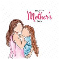 Happy Mother day card, minimalist art vector