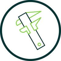 Caliper Line Circle Icon vector