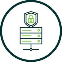 Data Protection Line Circle Icon vector