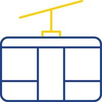 Cableway Line Two Color Icon vector