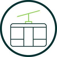 Cableway Line Circle Icon vector