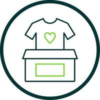 Clothes Donation Line Circle Icon vector