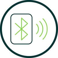 Bluetooth Line Circle Icon vector