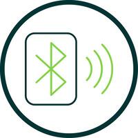 Bluetooth Line Circle Icon vector