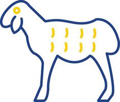 Sheep Line Two Color Icon vector