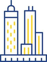 Skyscrapers Line Two Color Icon vector