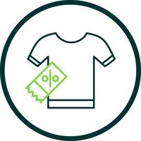 camisa línea circulo icono vector