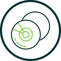Compact Disk Line Circle Icon vector