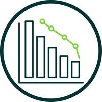 Decrease Line Circle Icon vector