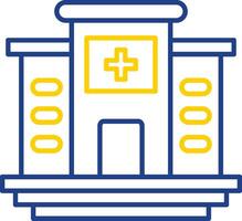 icono de dos colores de la línea del hospital vector