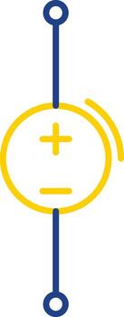 DC Voltage Source Line Two Color Icon vector
