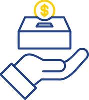 Donate Line Two Color Icon vector