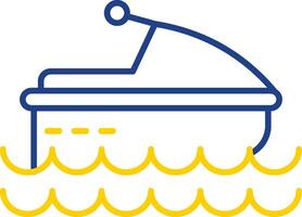 Jet Ski Line Two Color Icon vector