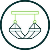 Hammock Line Circle Icon vector