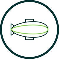 Zeppelin Line Circle Icon vector