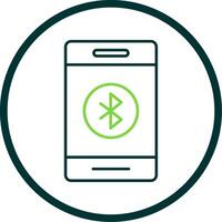 Bluetooth Line Circle Icon vector