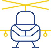 Military Helicopter Line Two Color Icon vector