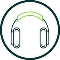 Headphones Line Circle Icon vector