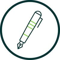 Fountain Pen Line Circle Icon vector