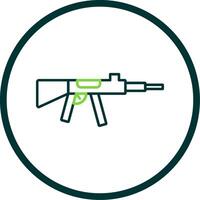 Machine Gun Line Circle Icon vector