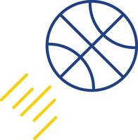 icono de dos colores de línea de baloncesto vector