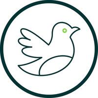 Bird Line Circle Icon vector