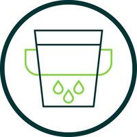 Water Bucket Line Circle Icon vector