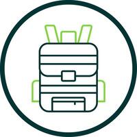 Backpack Line Circle Icon vector