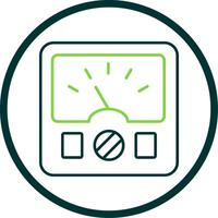 Ammeter Line Circle Icon vector