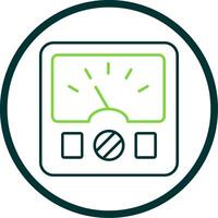 Ammeter Line Circle Icon vector