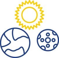 Solar System Line Two Color Icon vector