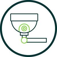 Security Camera Line Circle Icon vector